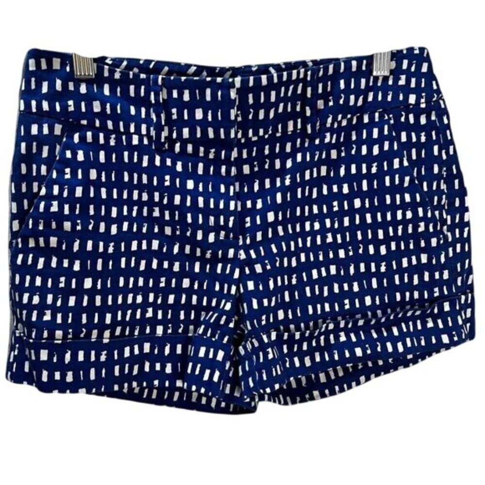 New York & Company Blue Printed‎ Chino Shorts Size 2